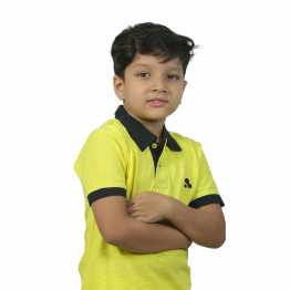 "Boys' Short Sleeve  Polo T-Shirt Yellow"